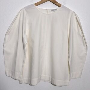 New Madewell White Boxy Long Sleeve Top Size L